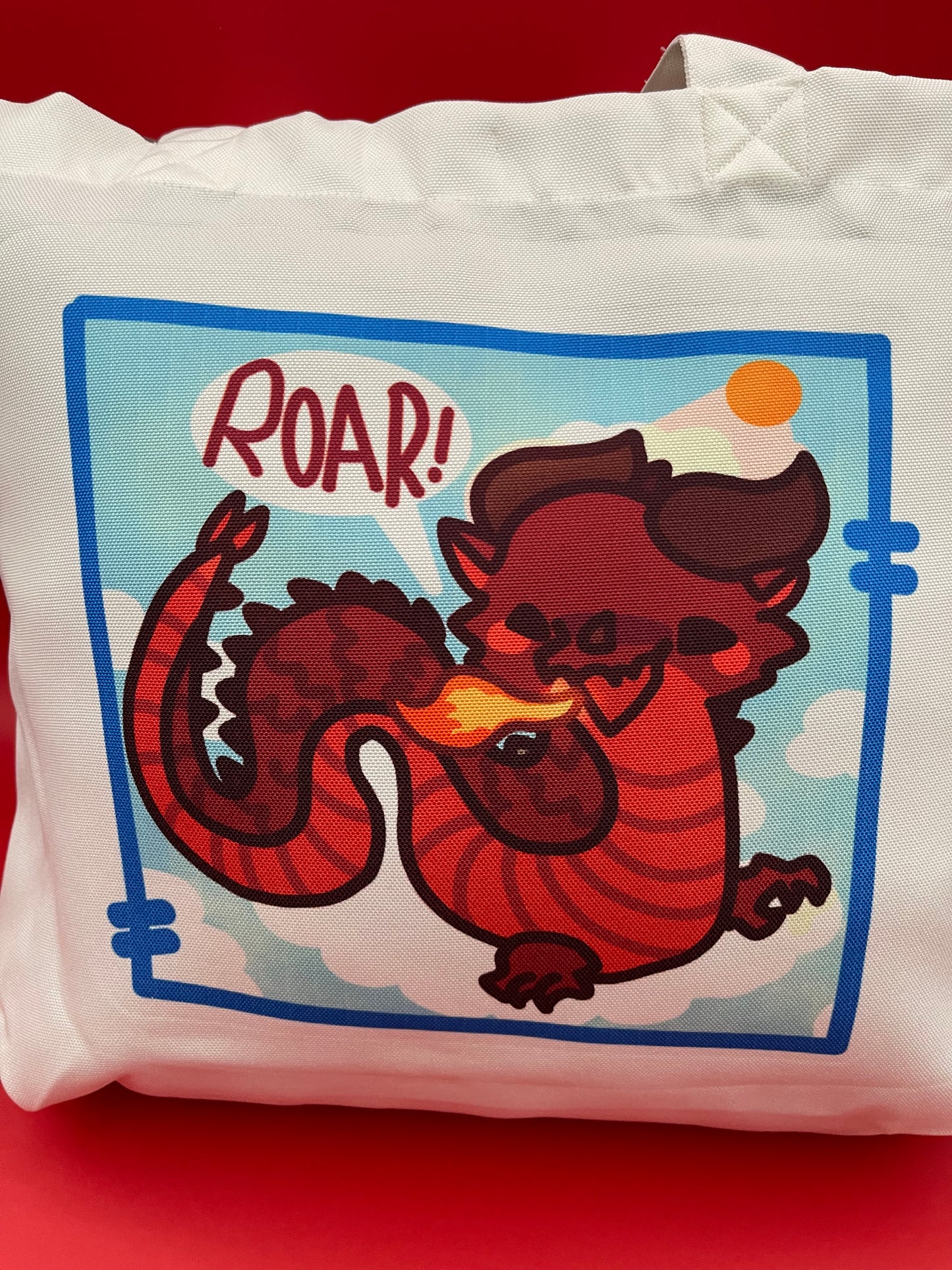 "Roar" Red Dragon Tote Bag