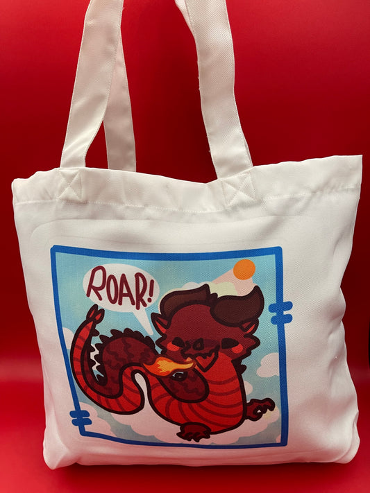 "Roar" Red Dragon Tote Bag